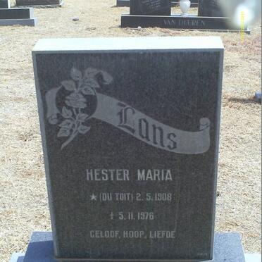 LANS Hester Maria nee DU TOIT 1908-1976