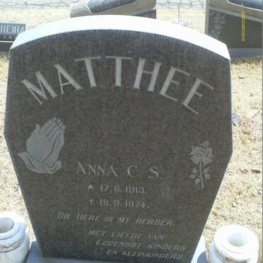 MATTHEE Anna C.S. 1913-1974