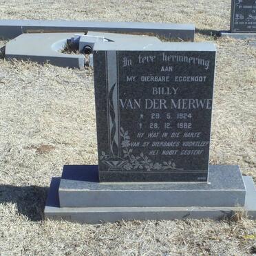 MERWE Billy, van der 1924-1982