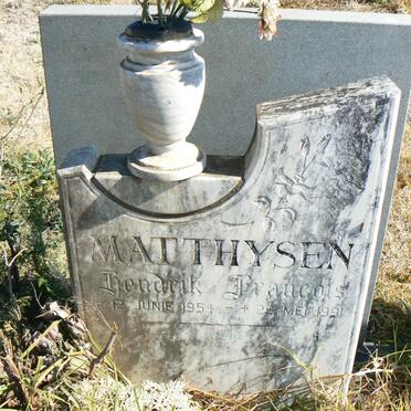 MATTHYSEN Hendrik Francois 1954-1991
