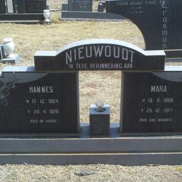NIEUWOUDT Hannes 1924-1976 &amp; Mara 1926-1977