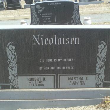 NICOLAISEN Robert D. 1917-1979 &amp; Martha 1921-1976