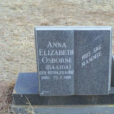 OSBORNE Anna Elizabeth nee BOTHA 1932-1984