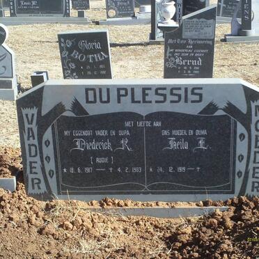 PLESSIS Diederick R., du 1917-1983 &amp; Heila I. 1919-