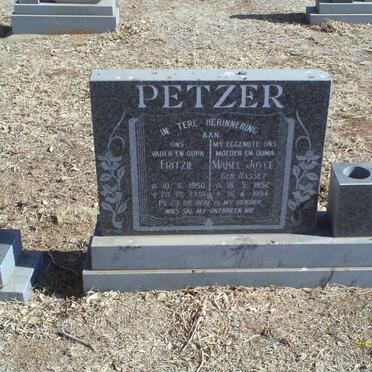 PETZER Fritzie 1950-2000 &amp; Mabel Joyce HASSET 1952-1994