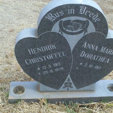 PLESSIS Hendrik Christoffel, du 1913-1979 &amp; Anna Maria Dorathea 1917-