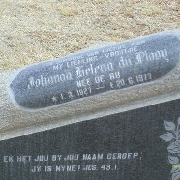 PLOOY Johanna Helena, du nee DE RU 1927-1977