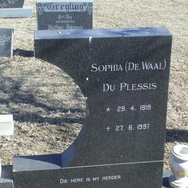 PLESSIS Sophia, de nee DE WAAL 1919-1997
