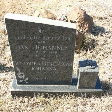 ROSSOUW Jan Johannes 1949-1993 &amp; Hendrika Berendina Johanna 1943-