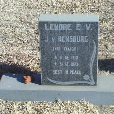 RENSBURG Lenore E.V., J. v. nee ELLIOT 1910-1973