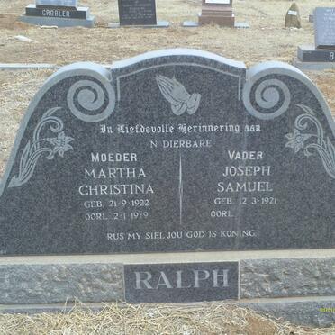 RALPH Joseph Samuel 1921- &amp; Martha Christina 1922-1979