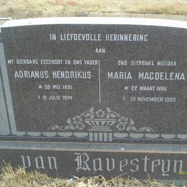 RAVESTEYN Adrianus Hendrikus, van 1891-1974 &amp; Maria Magdelena 1896-1990