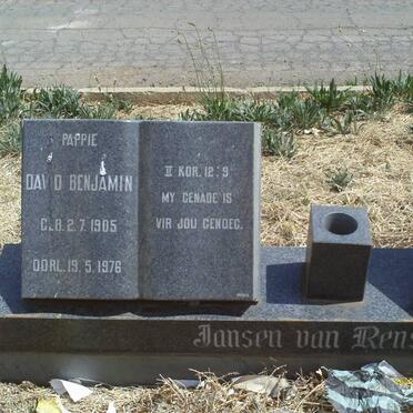 RENSBURG David Benjamin, Jansen van 1905-1976