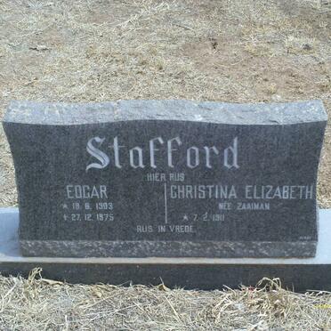 STAFFORD Edgar 1903-1975 &amp; Christina Elizabeth ZAAIMAN 1911-