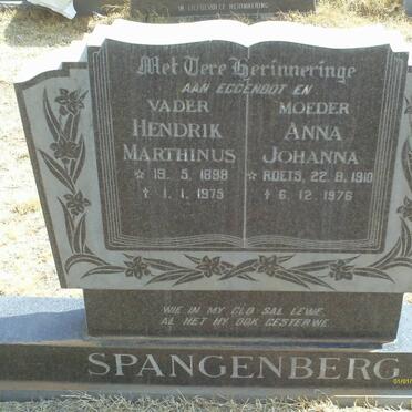 SPANGENBERG Hendrik Marthinus 1898-1975 &amp; Anna Johanna ROETS 1910-1976