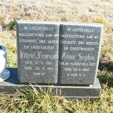 SMITH Petrus Francois 1921-1991 &amp; Anna Sophia DU PLESSIS 1923-1994