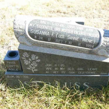 STRAUSS Susanna F. nee MIENIE 1927-1994