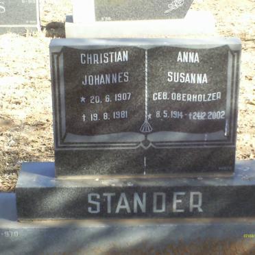 STANDER Christian Johannes 1907-1981 &amp; Anna Susanna OBERHOLZER 1914-2002