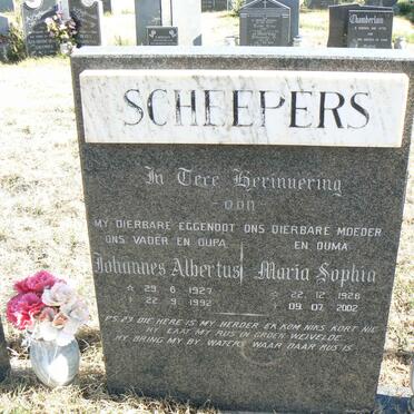 SCHEEPERS Johannes Albertus 1927-1992 &amp; Maria Sophia 1928-2002
