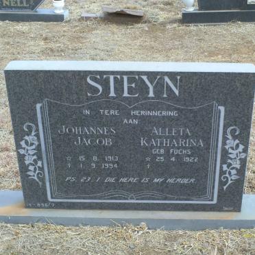 STEYN Johannes Jacob 1913-1994 &amp; Alleta Katharina FUCHS 1922-
