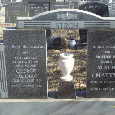 STROH George Jacobus 1901-1974 &amp; M.M.H. 1902-1976