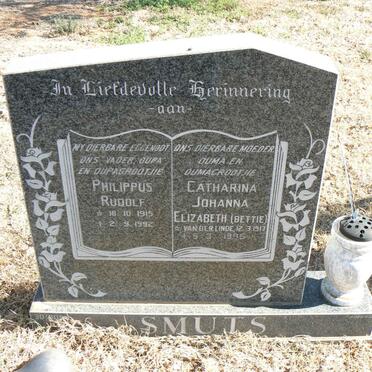 SMUTS Philippus Rudolf 1915-1992 &amp; Catharina Johanna Elizabeth VAN DER LINDE 1917-1995