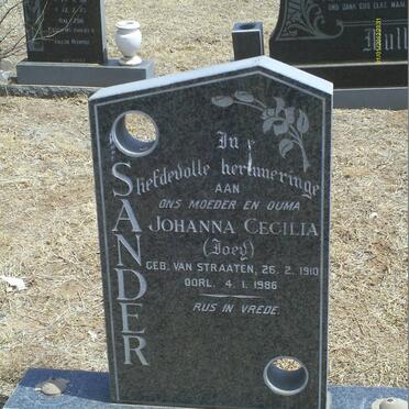 SANDER Johanna Cecilia nee VAN STRAATEN 1910-1986
