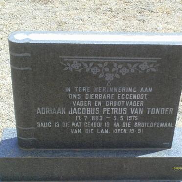 TONDER Adriaan Jacobus Petrus, van 1883-1975