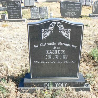 TOIT Zacheus, du 1922-1991