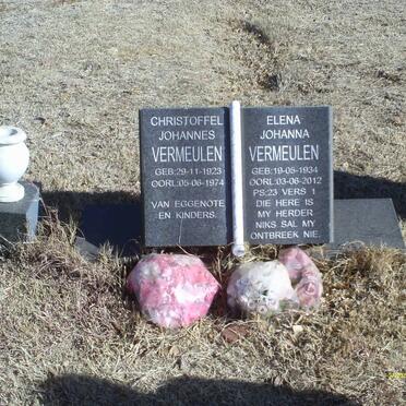 VERMEULEN Christoffel Johannes 1923-1974 &amp; Elena Johanna 1934-2012