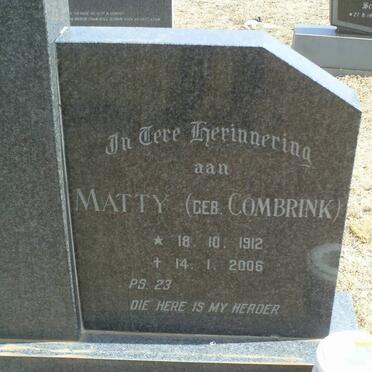 VOS Philip Wouter, de 1905-1975 &amp; Matty COMBRINK 1912-2006 