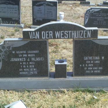 WESTHUIZEN Johannes J. 1923-1976 &amp; Catherina W. DE LANGE 1929-