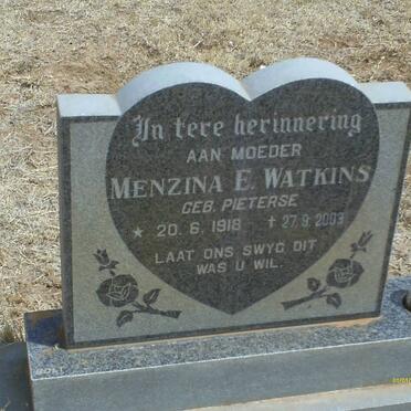 WATKINS Menzina E. nee PIETERSE 1918-2003