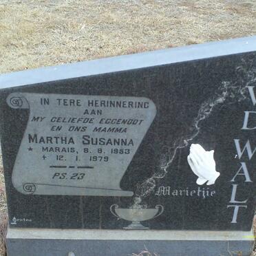 WALT Martha Susanna, v.d. nee MARAIS 1953-1979