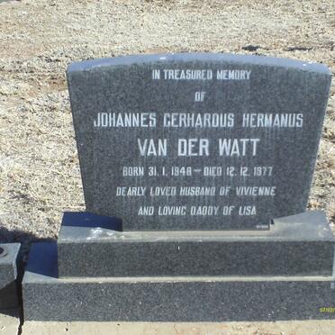 WATT Johannes Gerhardus Hermanus, van der 1948-1977