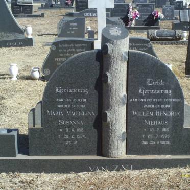 ZYL Willem Hendrik Niehaus, van 1916-1979 &amp; Maria Magdelena Susanna 1915-1974