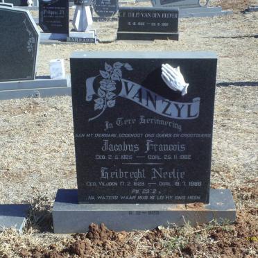 ZYL Jacobus Francois, van 1925-1982 &amp; Heibreght Neelje VILJOEN 1929-1988
