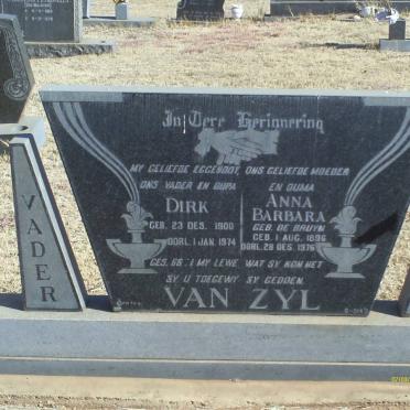 ZYL Dirk, van 1900-1974 &amp; Anna Barbara DE BRUYN 1896-1976
