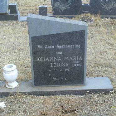 ? Johanna Maria Louisa nee DICKS 1917-