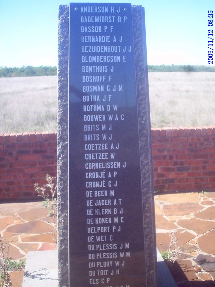 1. Battle of Paardeberg - Burghers list ANDERSON to ELS