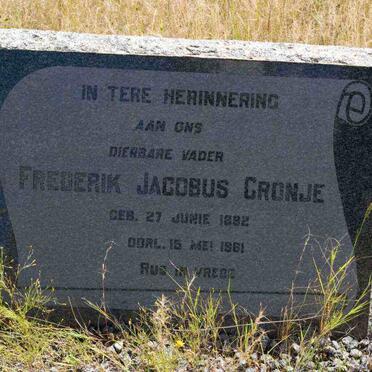 CRONJE Frederik Jacobus 1892-1961