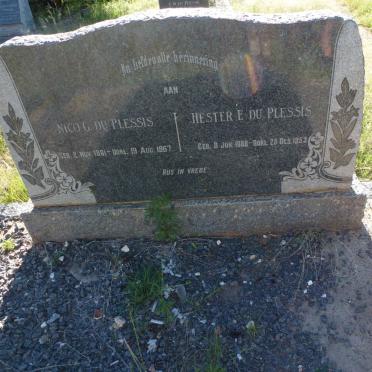 PLESSIS Nico G., du 1881-1967 &amp; Hester E. 1888-1953