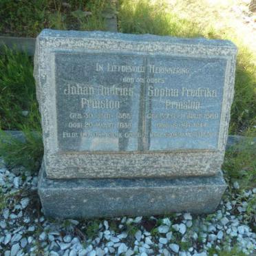 PRINSLOO Johan Andries 1866-1938 &amp; Sophia Fredrika 1870-1944