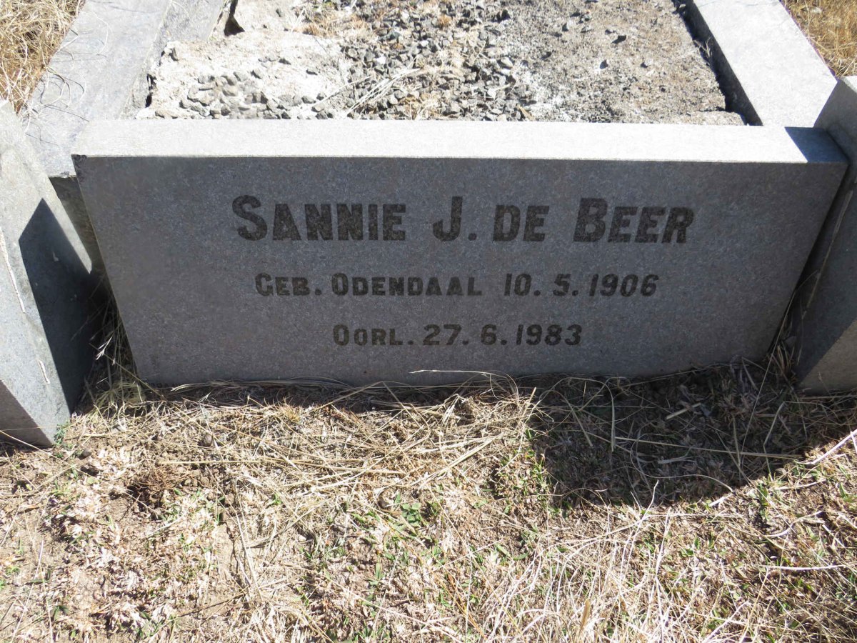 BEER Sannie J., de nee ODENDAAL 1906-1983