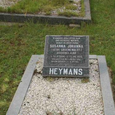HEYMANS Susanna Johanna formerly GROBBELAAR nee GROENEWALDT 1904-1958