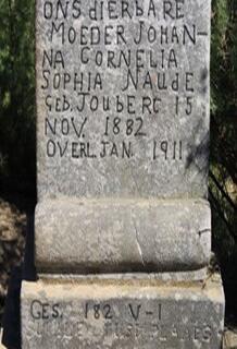NAUDE Johanna Cornelia Sophia nee JOUBERT 1882-1911