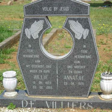 VILLIERS Willie, de 1923-1995 &amp; Annatjie 1926-