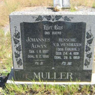 MULLER Johannes Alwyn 1887-1956 &amp; Renchie v d Westhuizen FOURIE 1891-1959