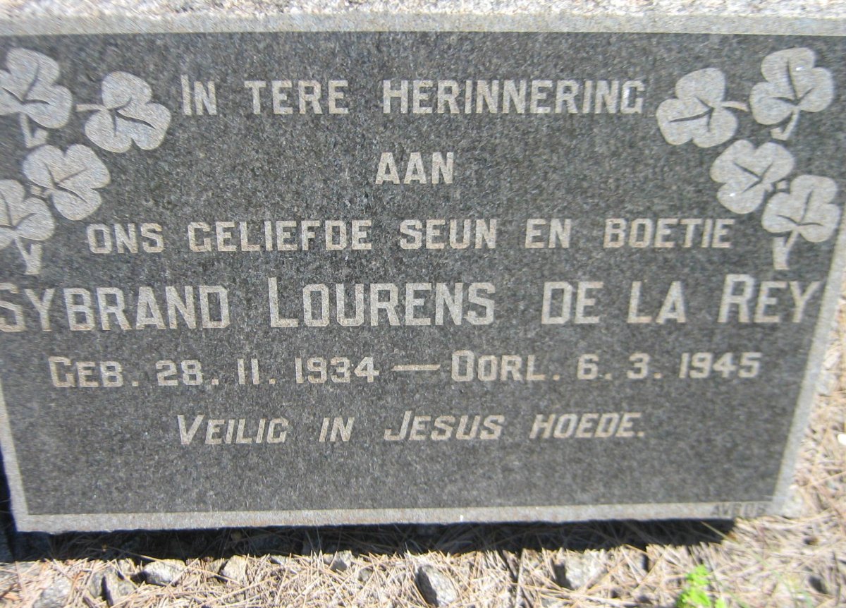 REY Sybrand Lourens, de la 1934-1945