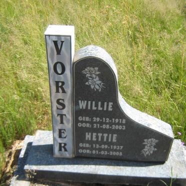 VORSTER Willie 1918-2003 &amp; Hettie 1937-2005